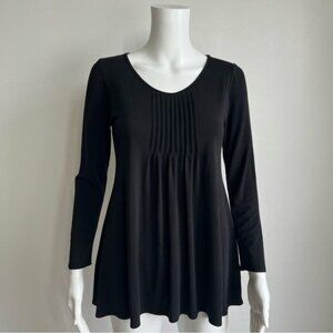 Eileen Fisher Pintuck Front Silk Top in Black - PP